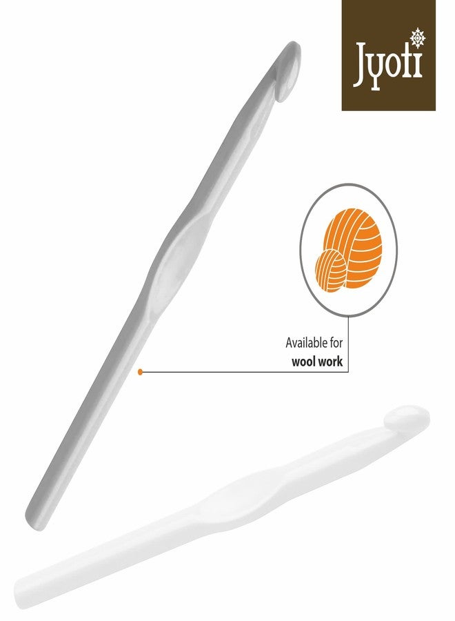 Jyoti Crochet Hook Aluminium for Wool Work, Hand Knitted Sewing DIY Craft Weaving Needle, Ideal for Sweaters, Purses, Scarves, Hats, and Booties, # 15659 (Grey, 6"/15cm of Size 7/4.5mm) - 5 Pieces - Image 5